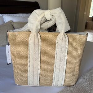 Aimee Kestenberg Tan and Cream Tote Bag